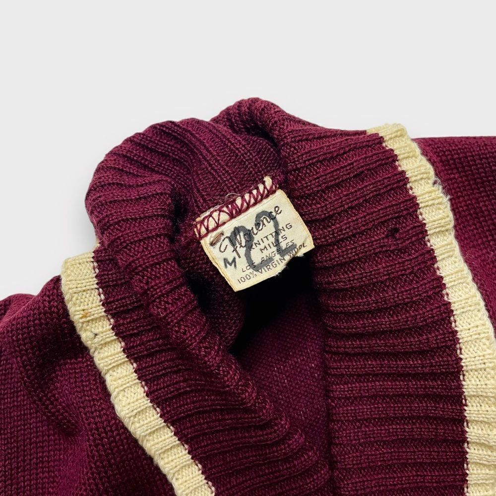 Vtg Florence Knitting Mills Letterman Sweater, College Varsity, 100% Wool, Band - Picture 5 of 8